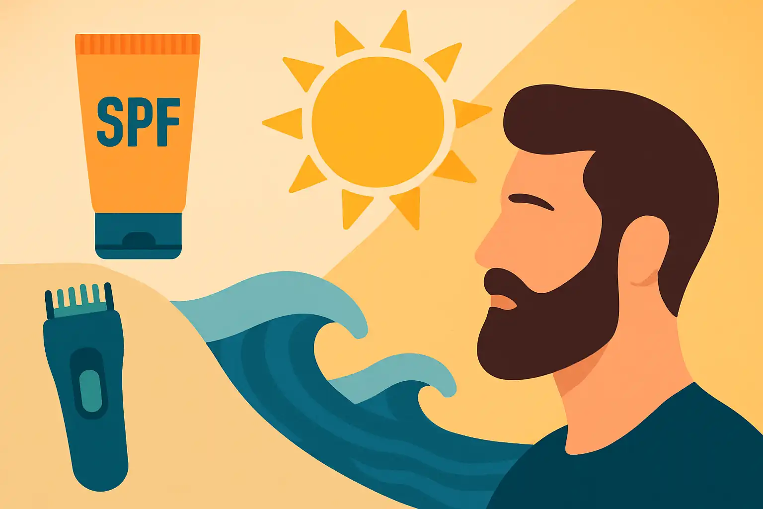 Bescherm je baard tegen de zon: SPF, zeewater en trimtrucs die echt werken