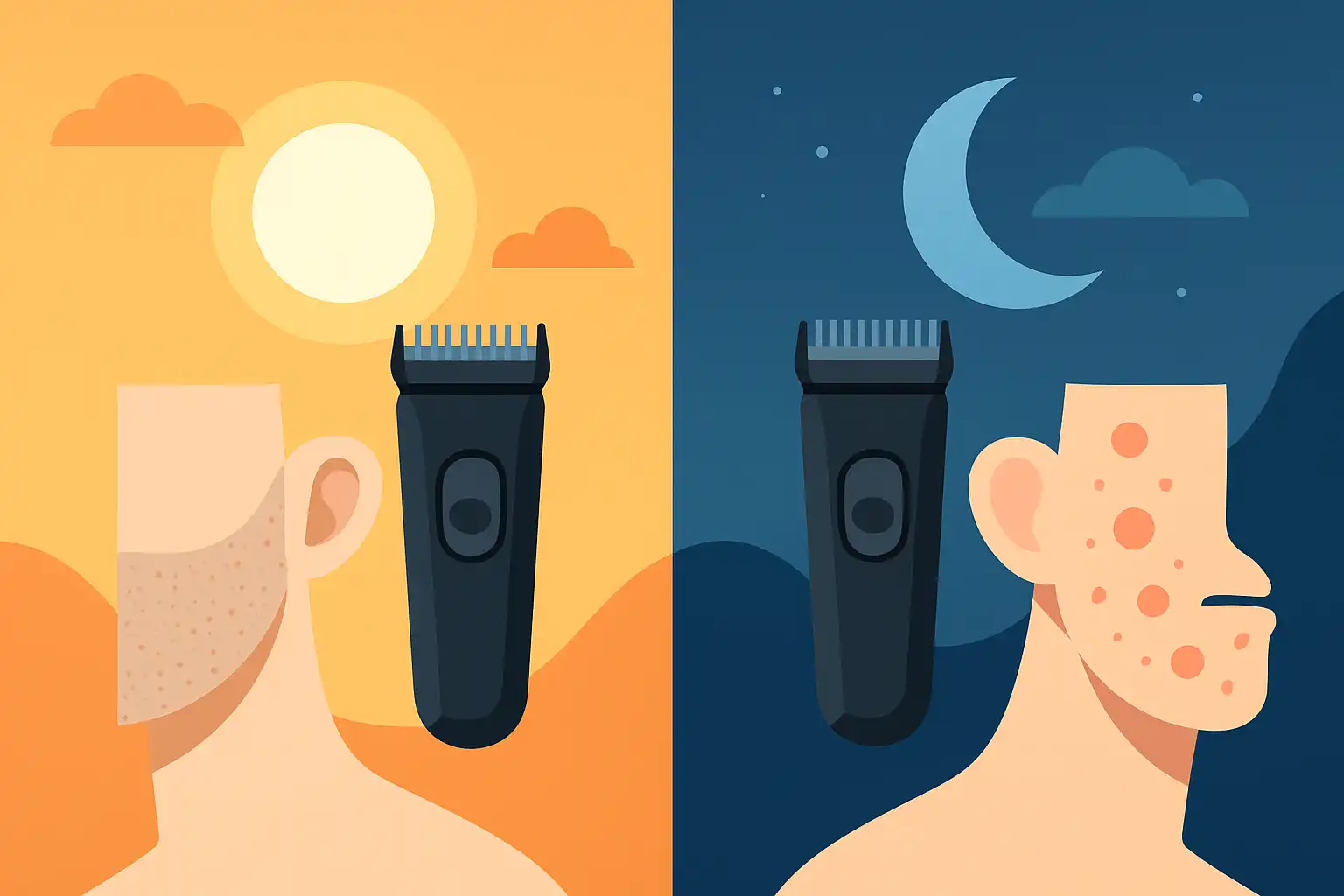 Ochtend of avond trimmen: waarom het tijdstip je resultaat en huidreactie bepaalt