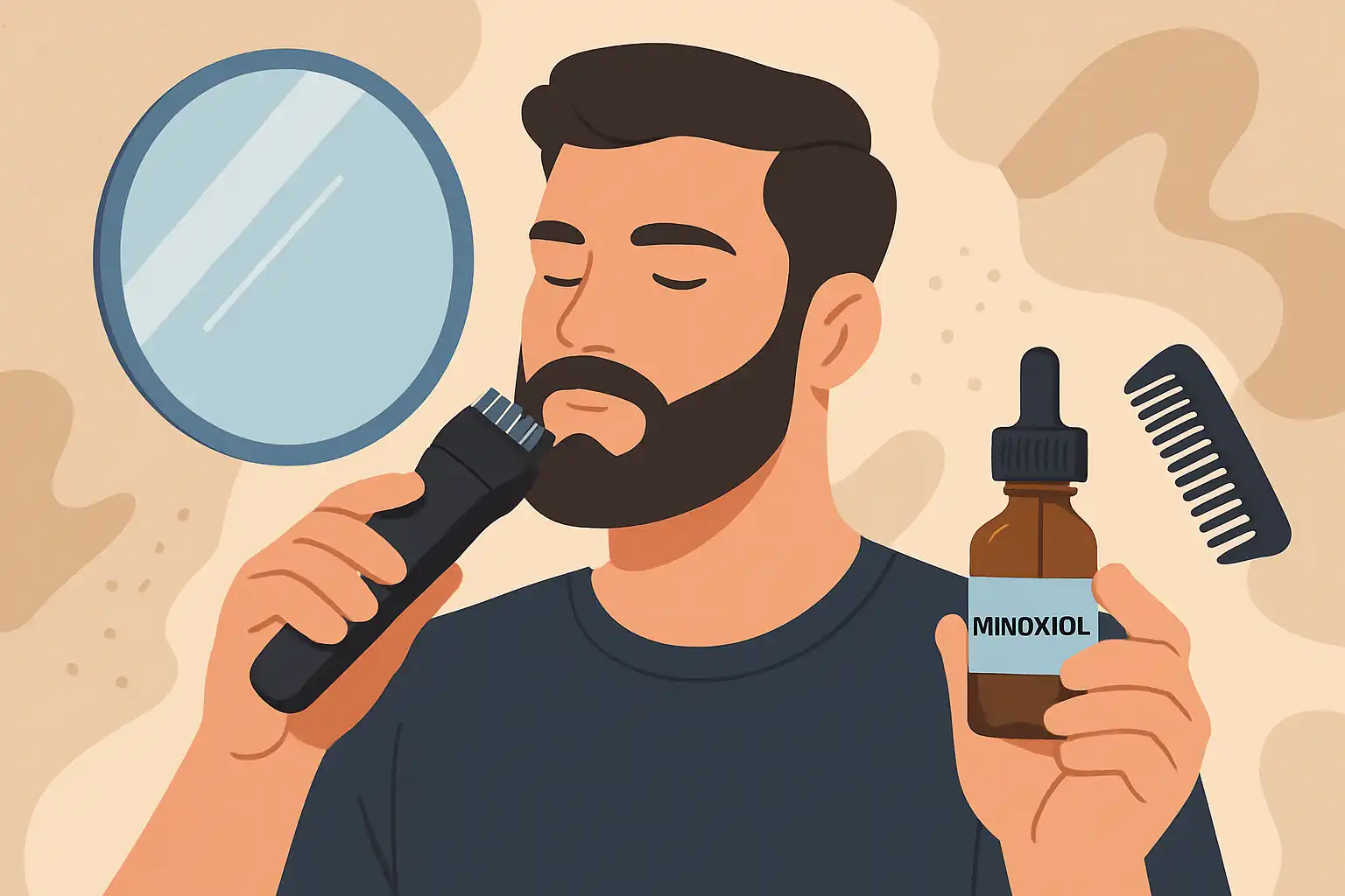 Trimmen tijdens behandeling voor baardgroei: zo houd je je look gelijkmatig met minoxidil