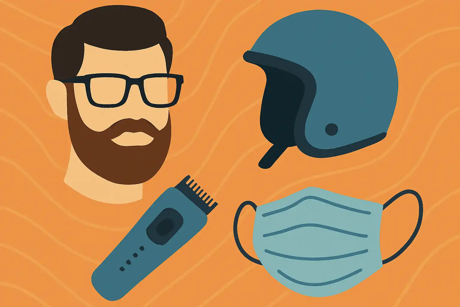 Zo trim je je baard perfect rond je bril, helm en mondkapje