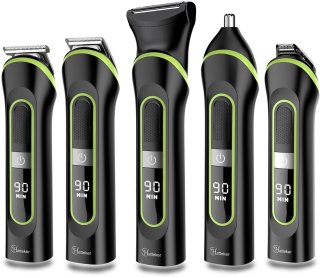 Wat vinden we goed aan de Hatteker 5-in-1 Tondeuse en Trimmer Set voor Heren – Haarknipper, Baardtrimmer, Scheerapparaat, Neus- en Oortrimmer – Draadloos en Waterdicht – Zwart