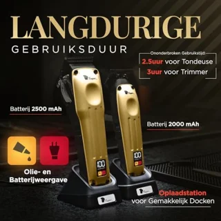 Professionele Haarclipper voor Mannen met Hoge Precisie, Borstelloze Motor en Draadloze Haar Knipset