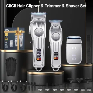 Professionele Draadloze Tondeuse en Trimmers Set voor Heren - Kappersset voor Thuisgebruik en Perfect voor het Kappen van Haar en Baard
