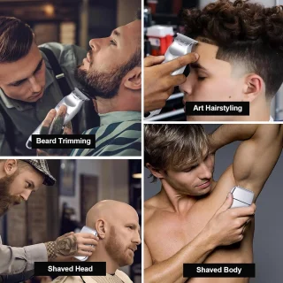 Professionele Draadloze Tondeuse en Trimmers Set voor Heren - Kappersset voor Thuisgebruik en Perfect voor het Kappen van Haar en Baard