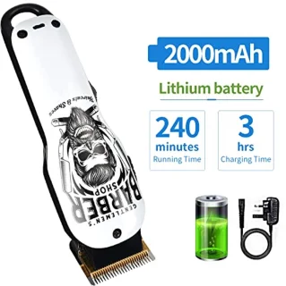 Professionele Haartrimmer en Baardtrimmer voor Mannen - Draadloze en Bekabelde Haarclipper met 2000 mAh Batterij