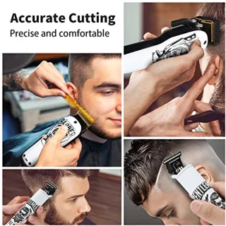 Professionele Haartrimmer en Baardtrimmer voor Mannen - Draadloze en Bekabelde Haarclipper met 2000 mAh Batterij