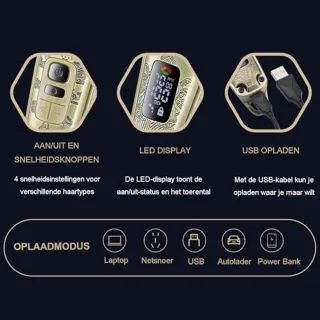 Professionele Tondeuse voor Mannen - Draadloze Baardtrimmer met LED-Display en T-Blade