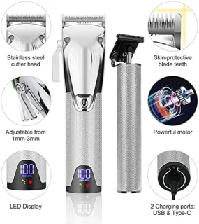 Professionele tondeuse - draadloze tondeuse - set met precisietrimmer - Led display