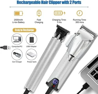 Professionele tondeuse - draadloze tondeuse - set met precisietrimmer - Led display