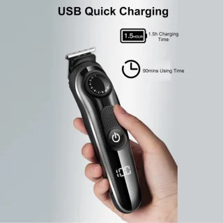 Kraftverdia® - 5-in-1 Baardtrimmer Mannen + Travel Bag - Hair clipper -Trimmer voor Baard - Hair trimmer - Neustrimmer - Bodygroomer mannen - Multigroomer - Beste cadeaus voor mannen
