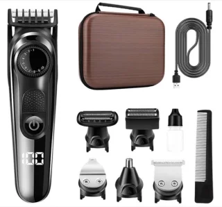 Kraftverdia® - 5-in-1 Baardtrimmer Mannen + Travel Bag - Hair clipper -Trimmer voor Baard - Hair trimmer - Neustrimmer - Bodygroomer mannen - Multigroomer - Beste cadeaus voor mannen