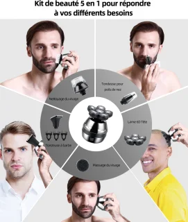 Haar- en baardtrimmer voor mannen met een 6D roterende snijkop