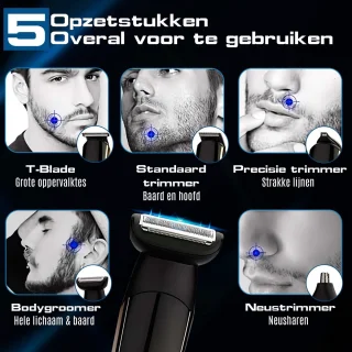 Tondeuse - Baardtrimmer - Tondeuse Mannen - Trimmer - Scheerapparaat - Scheerapparaat mannen - Neustrimmer - 11 in 1