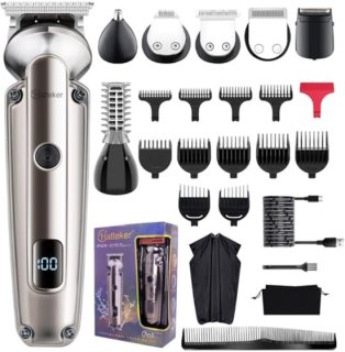 Elektrische baardtrimmer met waterdichte tondeuse voor mannen - Draadloze scheerapparaat voor gezicht, snor en lichaam review