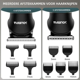 Solimpia 7-in-1 Baardtrimmer Mannen - Trimmer voor Baard en Lichaam - Incl. 6 opzetstukken - Bodygroomer Mannen - Bodytrimmer Heren - Haar trimmer - Tondeuse - 0.5-15MM - Neus en Oor - Baard Machine - Multigroomer