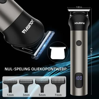 Solimpia 7-in-1 Baardtrimmer Mannen - Trimmer voor Baard en Lichaam - Incl. 6 opzetstukken - Bodygroomer Mannen - Bodytrimmer Heren - Haar trimmer - Tondeuse - 0.5-15MM - Neus en Oor - Baard Machine - Multigroomer
