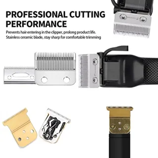 Professionele draadloze tondeuse met 10 geleidingskammen en USB-oplaadbare batterij