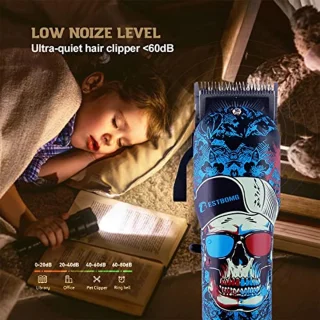 Professionele draadloze tondeuse met 10 geleidingskammen en USB-oplaadbare batterij
