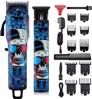 Professionele draadloze tondeuse met 10 geleidingskammen en USB-oplaadbare batterij