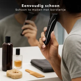 Cheqo® Alles-in-1 Trimmer Set – Tondeuse Set - Oplaadbare Haartrimmer 600mAh – Baardtrimmer – Precisietrimmer – Lichaamstrimmer – Neus- en Oorhaartrimmer – Scheerkop – USB – Grooming Kit – 4 Opzetkammen