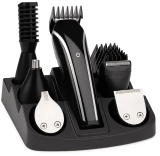 Cheqo® Alles-in-1 Trimmer Set – Tondeuse Set - Oplaadbare Haartrimmer 600mAh – Baardtrimmer – Precisietrimmer – Lichaamstrimmer – Neus- en Oorhaartrimmer – Scheerkop – USB – Grooming Kit – 4 Opzetkammen
