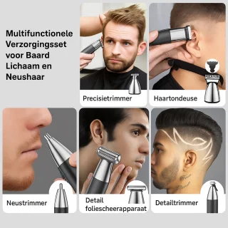 SoNis 9-in-1 Baardtrimmer - Bodygroomer Mannen – Neustrimmer – Tondeuse – Scheerapparaat – Trimmer voor Baard en Lichaam