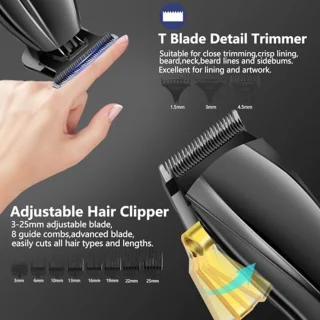 Draadloze professionele tondeuse en grastrimmer voor heren, oplaadbaar en waterdicht