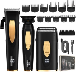 3-in-1 trimmerset, zwart