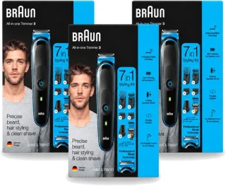 3 x Braun trimset 7-in-1