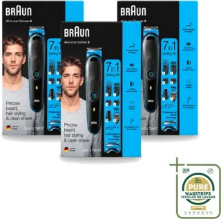 3 x Braun trimset - trimapparaat - baardtrimmer - gezichtshaartrimmer - neushaartrimmer - scheermes