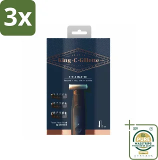 3x King C. Gillette Style Master Stoppelbaardtrimmer