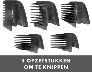 5-in-1 Baardtrimmer voor Mannen met 5 Opzetstukken