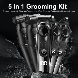 5-in-1 Multigroomer Baardtrimmer voor Mannen met Reistas