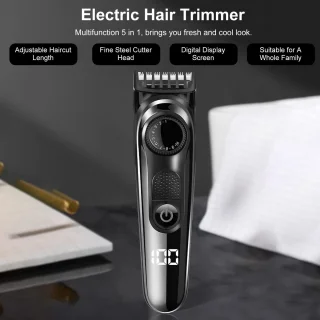 5-in-1 Multigroomer Baardtrimmer voor Mannen met Reistas