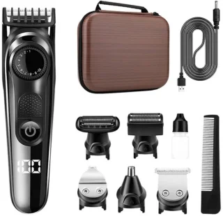 5-in-1 Multigroomer Baardtrimmer voor Mannen met Reistas