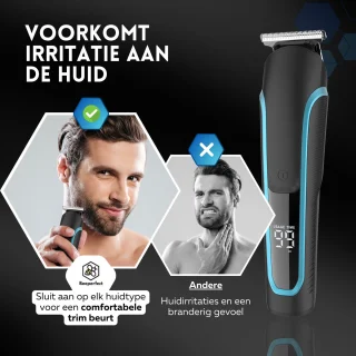 6-in-1 Baardtrimmer voor Mannen met Opzetstukken