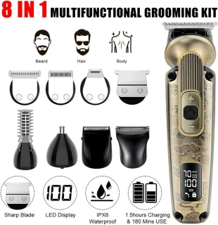 8-in-1 Baardtrimmer en Tondeuse Set