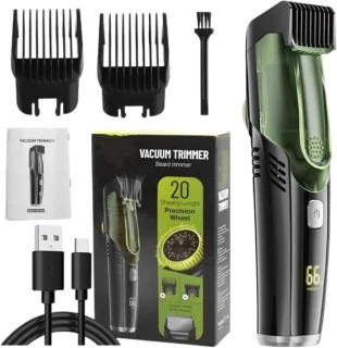Baardtrimmer met opvang zwart