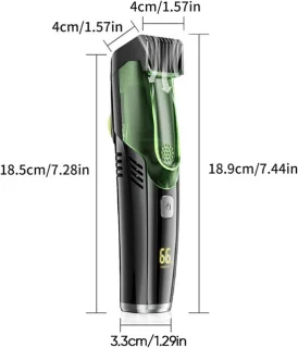 Baardtrimmer met vacuüm - stoppeltjes trimmer - zwart