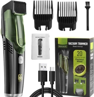 Baardtrimmer zwart, waterdichte elektrische tondeuse voor heren