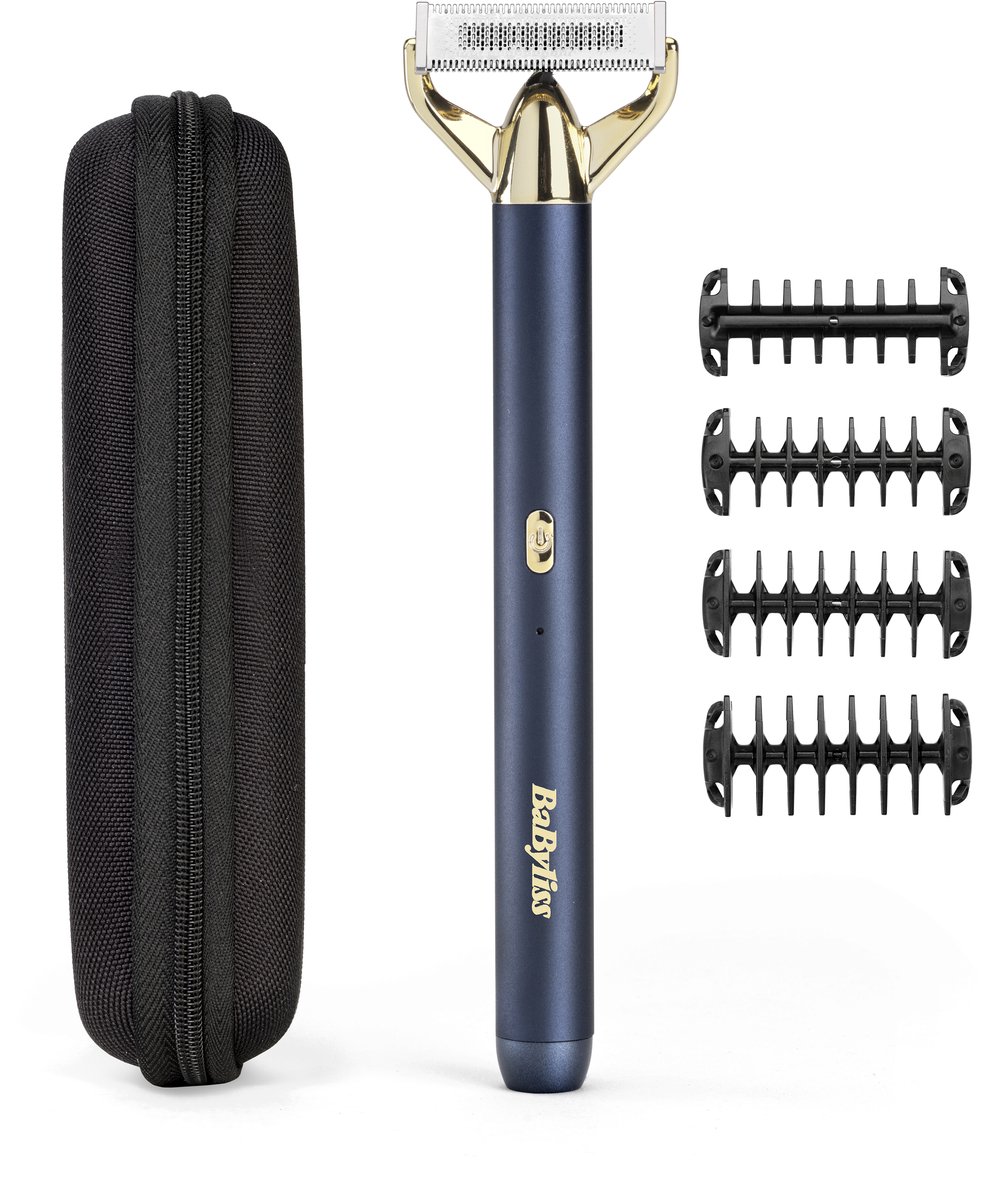 De BaByliss X-Blade Super-X OT992E Scheerapparaat en Baardtrimmer Navy & Gold Edition in één oogopslag