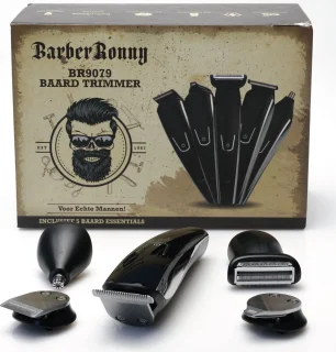 BarberRonny 5-in-1 Baardtrimmer Zwart/Zilver