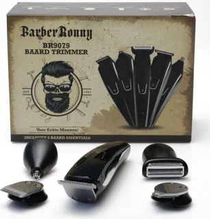 BarberRonny 5-in-1 Baardtrimmer Zwart/Zilver
