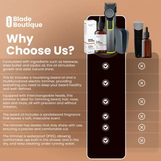 Blade Boutique 8-1 Baardtrimmer en Baardolie Set