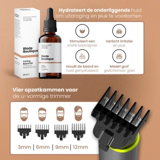 Blade Boutique 8-1 Baardtrimmer en Baardolie Set