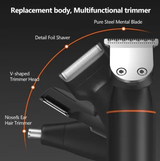Body Hair Trimmer 4-in-1 voor Mannen USB Oplaadbaar Waterproof