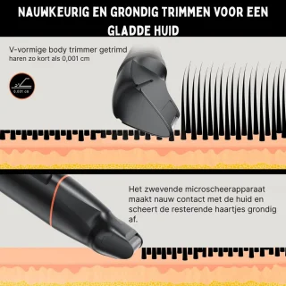 Body Hair Trimmer 4-in-1 voor Mannen USB Oplaadbaar Waterproof