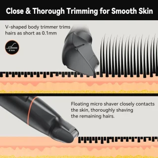 Body Hair Trimmer 4-in-1 voor Mannen USB Oplaadbaar Waterproof