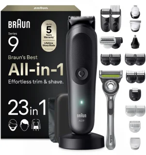 De Braun All-in-One Series 9 trimmer AIO9560 grijs in één oogopslag