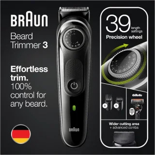 Braun BeardTrimmer 3 BT3342 baardtrimmer zwart/grijs